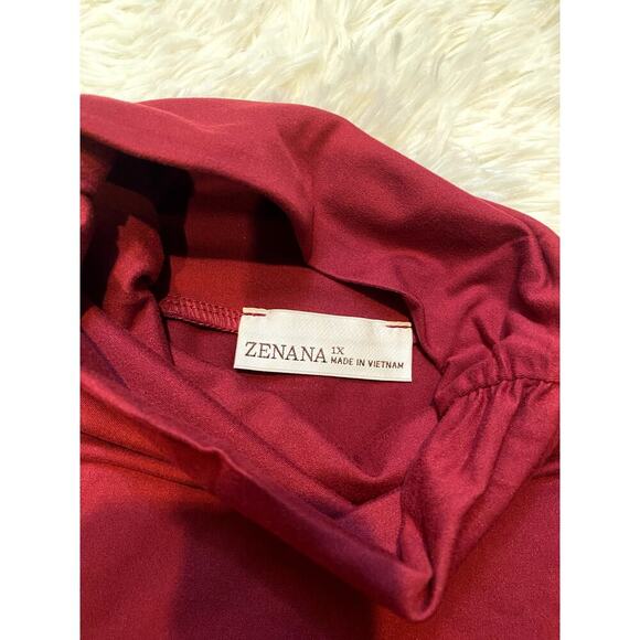 Zenana Red Mock Neck Top & Leggings Set - Sz. 1X - 3X (Boutique) - Picture 4 of 4